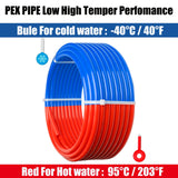 WHK PEX Pipe 1/2" Inch PEX Tubing Plumbing Pipe 2x100ft Pex-b Pipe Blue & Red Each 100ft for Cold and Hot Water WHK