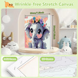 Reivworl Paint by Numbers Kit for Kids with Frame and Easel, Elephant Paint by Number Kids Age 5-8-12, Paint by Numbers Gifts and Home Decor (8X8 Inch) Reivworl