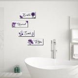 4 Pieces Bathroom Wall Art Rustic Farmhouse Bathroom Wall Decor Sign Relax Soak Unwind Breathe Wood Hanging Sign for Home Spa Bathroom Laundry Decor Utuichuo