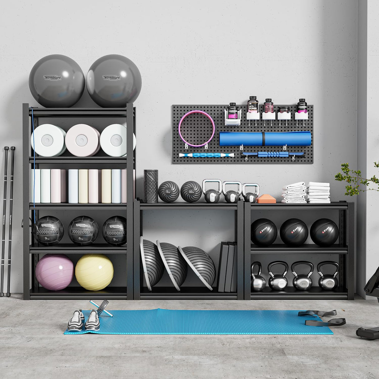 Welfiya 39" W Garage Shelving,5-Tier Heavy Duty Shelving Unit,3000LBS Adjustable Metal Storage Shelves,Storage Rack Units for Industrie,Shed,Warehouse,Basement,Black,39" W x 18" D x 72" H Welfiya