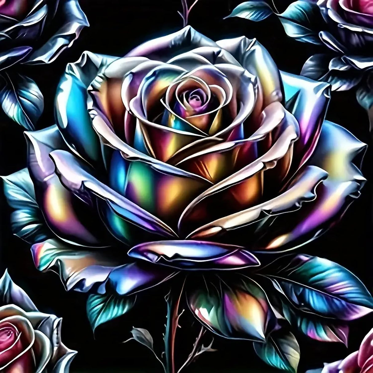 CHWGLFGG 5D Diamond Art Kits for Adults Beginners, Rose Flower Diamond Painting Kits, DIY Full Round Drill Paint by Diamonds Dot Gem Art for Adults, Home Wall Decor 13.7X 13.7 Inch CHWGLFGG