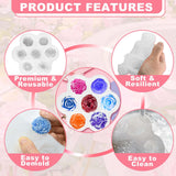 7 Cavity Flower Silicone Molds, Flower Candle Molds for Candle Making, Rose Peony Fondant Molds for Jelly Chocolate Mousse Cake Decorating Scented Candles Soaps Making, Wax, Resin Casting Crafts ZQYSING