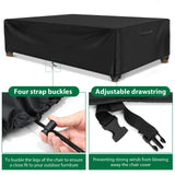 ESSORT Patio Furniture Covers, Extra Large Outdoor Furniture Set Covers 124"x63"x29" Waterproof, Rain Snow Dust Wind-Proof, Anti-UV, Fits for 10-12 Seats ESSORT