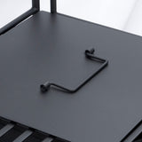 Outsunny Folding Potting Bench Table, Metal Garden Workstation, Work Bench with Large Built-in Bag with Cover, 5 Hanging Hooks & Storage Shelf, Leaf Pattern Outsunny