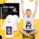 5 Pack Youth Sublimation Blank T Shirt White Polyester Shirts Crew Neck Short Sleeve Sublimation T Shirt (Medium) Tarpop