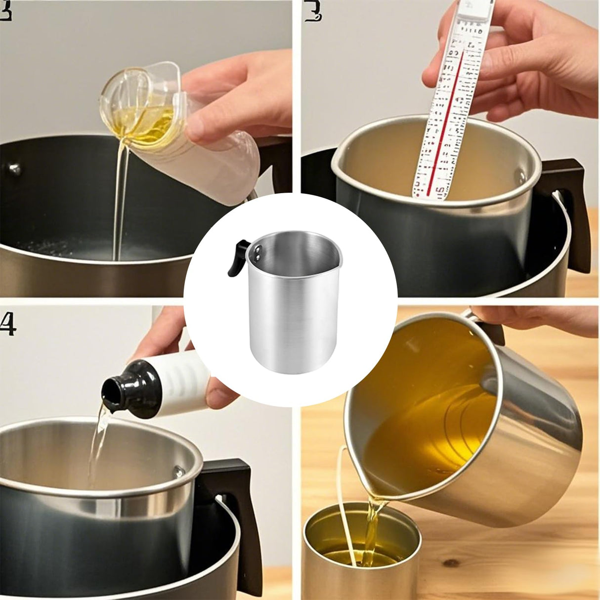 FUNSUEI 2 Packs Candle Making Pouring Pot, 4 Pounds Wax Melting Pot with Dripless Pouring Spout & Heat-Resisting Handle, Aluminum Candle Making Pitcher for DIY Candle Making Kits, FUNSUEI