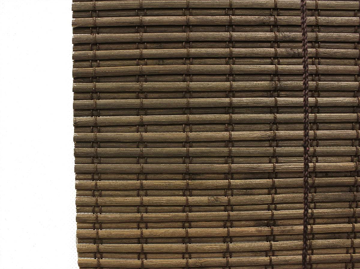 Bamboo Flat-Weave Sun-Filtering Roll Up Blind in Espresso - 72x66 Inch by Seta Direct - WoodArtSupply