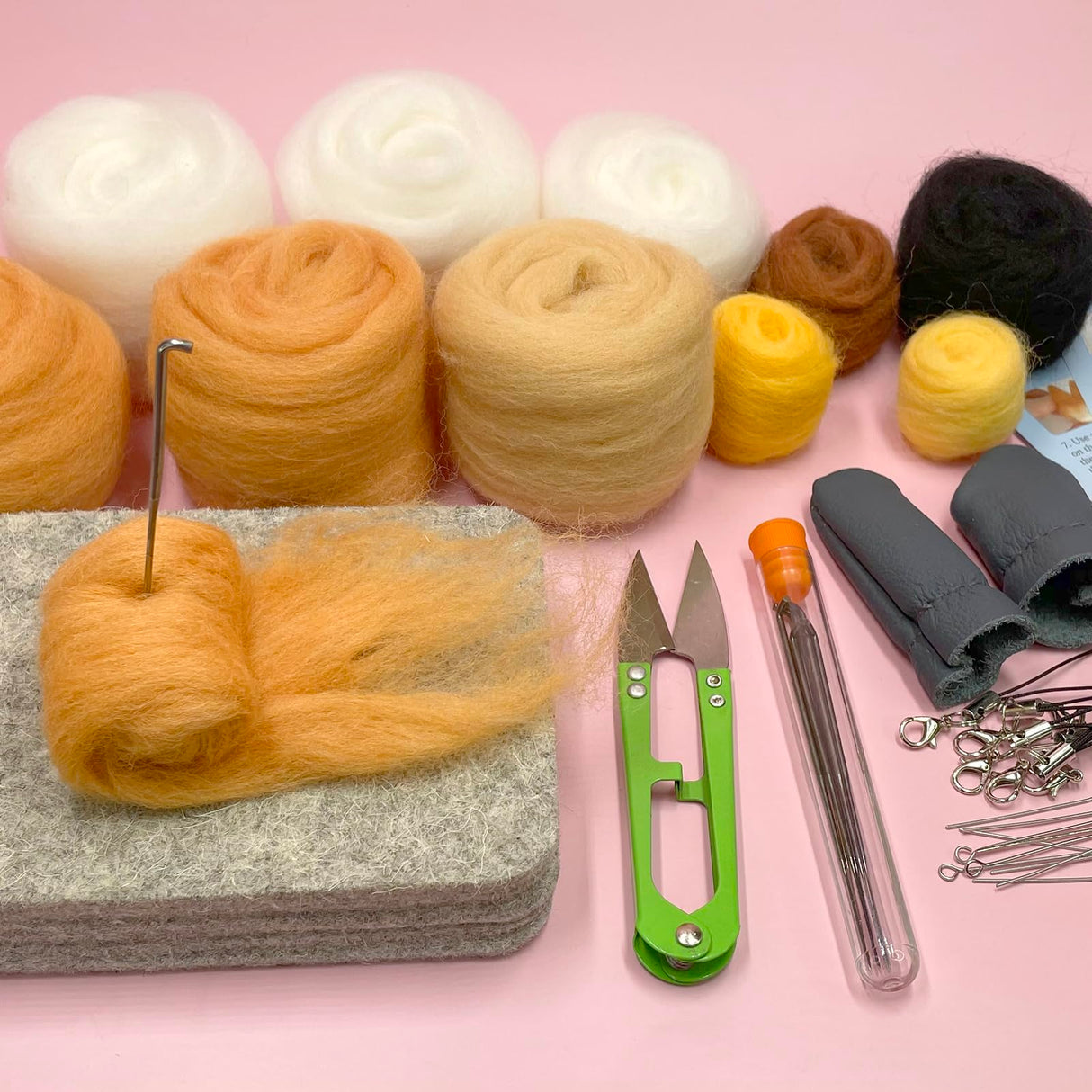 Needle Felting Kit, DIY Crafts for Adults Women, Hobby Kit with Felting Supplies,Felting Needles, Felting Wool and Tools for Beginners, Adult Craft Kits, Animal Kit 6pcs ZygoFelts