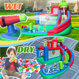 Large Dinosaur Inflatable Bounce House with Water Slide for Kids, Bouncy Castle, Splash Pool, Basketball Hoop, Climbing Wall, Air Blower, Outdoor Backyard Fun SkyGiggles