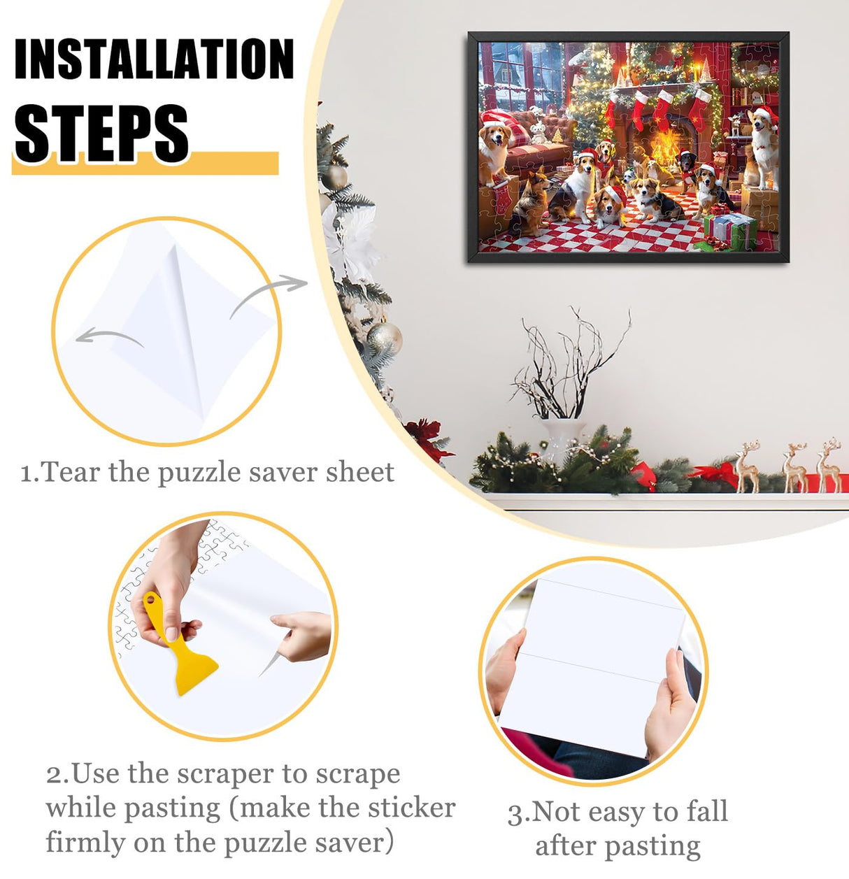 HEIPINIUYE 6 Puzzle Saver Sheets Peel and Stick, Preserve 1 × 1000 Pieces Jigsaw Puzzles, Puzzle Glue Sheets for Easy Framing of Finished Puzzles HEIPINIUYE