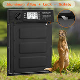 Doirdon Automatic Chicken Coop Door Solar Powered, Cold Weather Electric Chicken Door Large Size Aluminum Door with Light Sensor & Timer with Power Off Emergency Mode 14.9" H x 11" W Doirdon