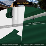 GOTRUTH 10x20 Canopy Replacement Cover, Carport Replacement Canopy Top Cover for 10' x 20' Frame, 800D Heavy Duty Waterproof & UV Protected Car Canopy with Ball Bungees (Frame is not Included) (Green) GOTRUTH