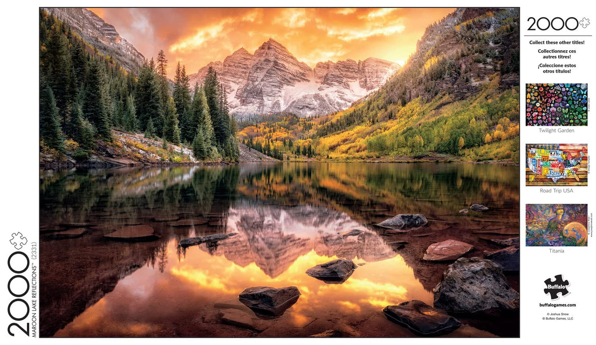 Buffalo Games - Maroon Lake Reflection - 2000 Piece Jigsaw Puzzle for Adults Challenging Puzzle Perfect for Game Nights - 2000 Piece Finished Size is 38.50 x 26.50 Buffalo Games