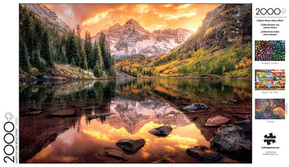 Buffalo Games - Maroon Lake Reflection - 2000 Piece Jigsaw Puzzle for Adults Challenging Puzzle Perfect for Game Nights - 2000 Piece Finished Size is 38.50 x 26.50 - WoodArtSupply