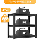 RLRO 40-50 Gallon Fish Tank Stand, Metal Aquarium Stand With 3 Tier Adjustable Storage Shelves, Heavy Duty Reptile Tank Stand, 660lbs Capacity, Tank Rack Shelf Metal Stand For Home Office (Black) RLRO