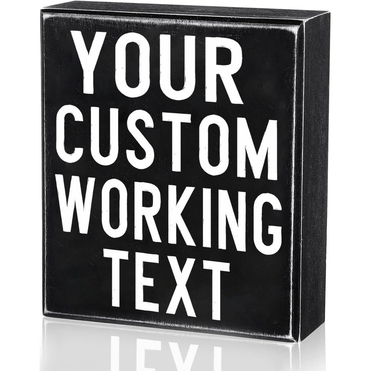 Custom Classic Sign for Office Decor, Personalized Desk Decor Signs, Add Your Text, Customized Wooden Home Decor, Modern Farmhouse Decor, Funny Desk Accessories Living Room Bathroom Kitchen (Black) Foomegik