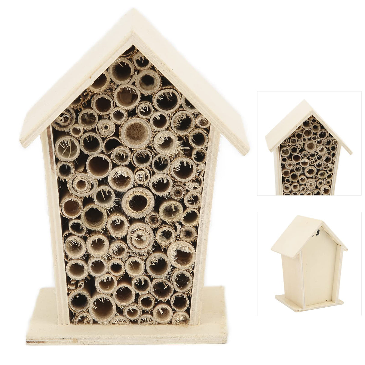 Bee Houses Bird House Bee Hive Wooden Insects House, Wooden Bee Hive, Hanging Hotels for Pollinator Bees, Ladybugs Pssopp