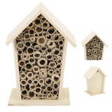 Bee Houses Bird House Bee Hive Wooden Insects House, Wooden Bee Hive, Hanging Hotels for Pollinator Bees, Ladybugs Pssopp