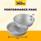 Wilton Performance Pans Aluminum Round Cake Pan, 9 x 2 in., Pack of 2 Wilton
