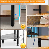 HONGOUZWL Corner Shelf with LED Lights, 6-Tier Corner Bookshelf, 66'' Organizer Book Shelf Shelves Steel Frame Display Stand with Living Room, Bedroom, Study, Rustic Brown HONGOUZWL