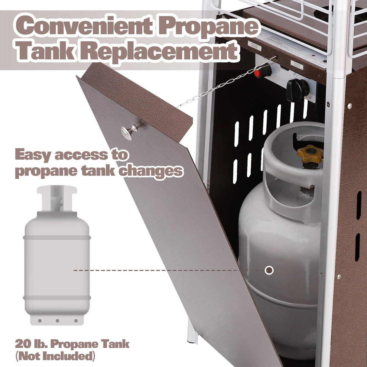 Hykolity Pyramid Patio Heater, 48000 BTU Glass Tube Propane Patio Heater with Wheels and Cover, Outdoor Propane Heaters for Patio, Backyard, Garden, Porch, and Pool, Bronze hykolity