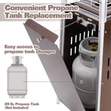 Hykolity Pyramid Patio Heater, 48000 BTU Glass Tube Propane Patio Heater with Wheels and Cover, Outdoor Propane Heaters for Patio, Backyard, Garden, Porch, and Pool, Bronze hykolity