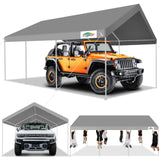 COBIZI Carport 12'x20' Heavy Duty Portable Garage, Upgraded Car Canopy with Built-in Sandbags, UV Resistant Waterproof All-Season Tarp, Car Tent for Truck, Boat, SUV, Gray COBIZI