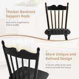 LUE BONA Black Dining Chairs Set of 4, Windsor Wooden Dining Chair with Thickened Backrest, Morden and Mid Century Kitchen Chairs for Dining Room Farmhouse, Weight Capacity 350 lbs LUE BONA