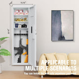 53" Wall Gun Safe, Wall Safe Between Stud, Hidden Wall Gun Safe for Rifles with Adjustable Shelves,Assembled Rifle Gun Safe for Storage Firearm Money Valuables White CuisinSmart