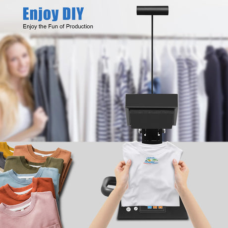 Heat Press Machine, 110V 450W Digital Label Single Heat Press Machine 4.7''x4.7''Digital Sublimation Heat Machine for DIY Logo,Label,Sticker,0-250℃ XUFOPLY