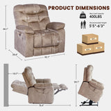 EONIX Large Lay Flat Power Lift Recliner Chair for Elderly with Heat and Massage, 400lbs Dual Motor Electirc Lift Chair with Extended Footrest, SLRY007062, Beige EONIX