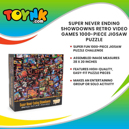 Super Never Ending Showdowns Retro Video Games 1000-Piece Jigsaw Puzzle for Adults, Kids | Interactive Brain Teaser, Educational Toys & Games, Home Activities, Building Sorting Toys for Creative Play