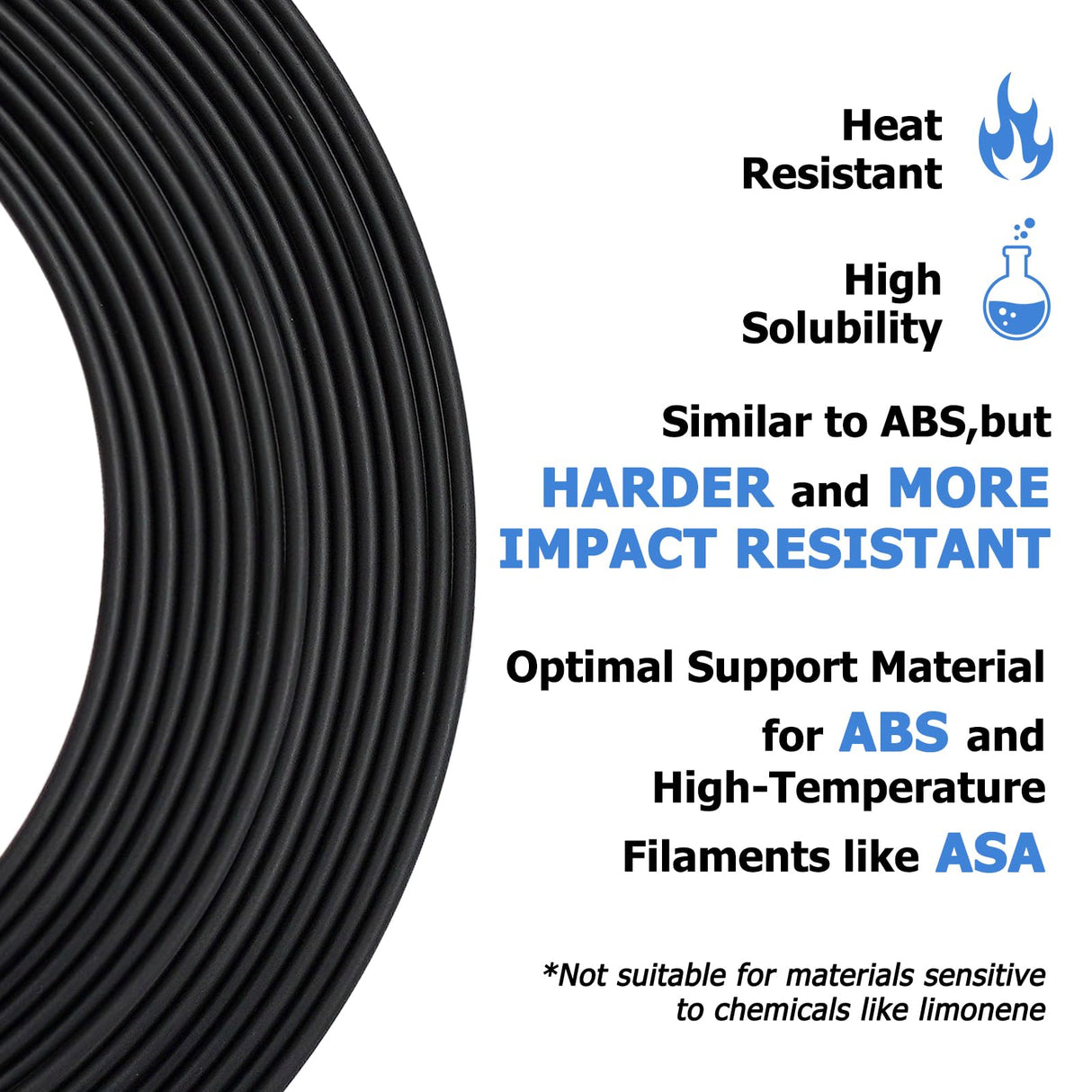 HIPS Filament 50g for 3D Printing Filament ABS Support Filament 1.75mm yxpolyer