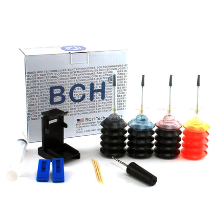 BCH Ink Refill Kit for Inkjet Printer Cartridges - Compatible with HP 60, 61, 62, 63, 64, 65, 901, 902 & More - Complete DIY Refill Kit with Tools - Save on Printing Costs