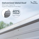 PHI VILLA 20 x 20 ft Carport 2 car Metal Carports with Galvanized Steel Roof with Sidewalls Enclosure Kit, Sturdy Heavy Duty Metal Carport for Cars, Boats, and Tractors PHI VILLA