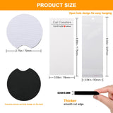 100Pcs Sublimation Car Coasters Blanks Set, 50 Pcs 2.75/0.25 in Neoprene Round Opening Sublimation Coasters, 25Pcs Self-Seal Bags & 25Pcs Car Coaster Display Cards for Sublimation DIY Drink Coaster CJMYHOME