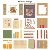Rolife DIY Miniature Dollhouse Kit Bookstore Room Making Kit Mini Library Diorama Kit Wooden Model Building Set Hobby Christmas Birthday Gifts for Adults Women Family (Sam's Study) Rolife