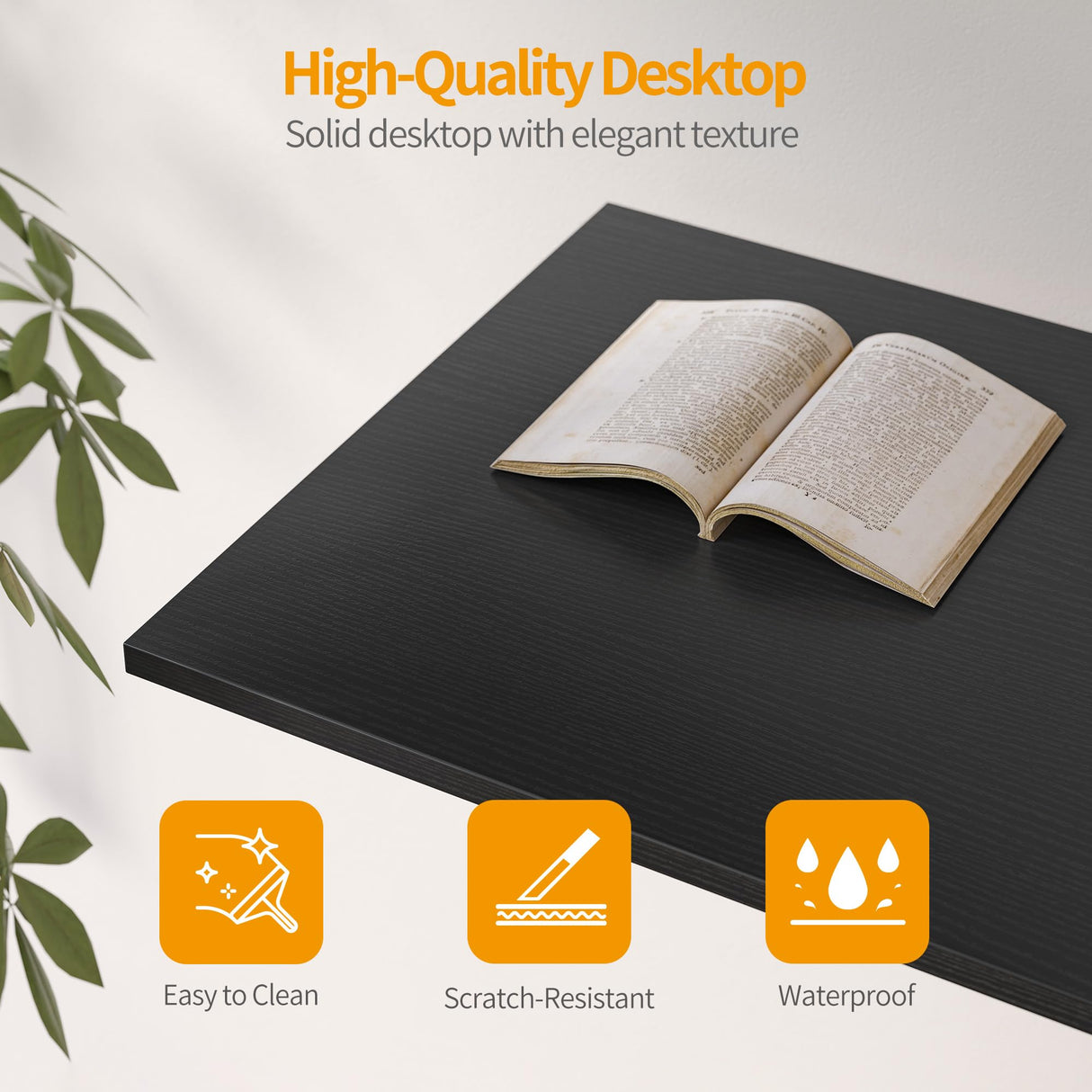 CubiCubi 47 Inch Computer Desk with 3 Drawers and Storage Shelves, Small Home Office Desk, Study Writing Table, Simple Desk for Bedroom, Black CubiCubi