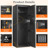 Nebakne [𝟐𝟎𝟐4𝐍𝐄𝐖] 51" 8 Fireproof Rifle Safe for Home USE, 70Lb Gun Safes for Home Rifles and Pistols, Anti-Theft Gun Safes for Rifles and Shotguns with 2 Adjustable Rifle Rack & Silent Mode Nebakne