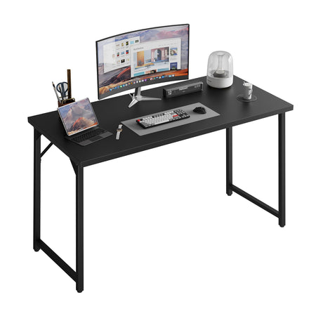Grandder 40 inch Computer Desk, Small Home Office Desk Study Writing Kid Table, Simple PC Gaming Desk, Adjustable Feet, Black Grandder