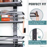 Eastherry Over The Door Pantry Organizer，9-Tier Over The Door Organizer with Adjustable Basket，Metal Hanging Pantry Organizers and Storage for Kitchen, Back of Door Seasoning Rack (Black) Eastherry