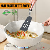 Silicone Spatula Turner Set of 3, Beijiyi 600°F Heat Resistant Cooking Spatulas for Nonstick Cookware, Large Flexible Kitchen Utensils BPA Free Rubber Spatula Set for Egg, Pancake, Fish, Burger Beijiyi