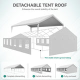 YITAHOME 20x40ft Heavy Duty Party Tent White Outdoor Wedding Event Shelters Heavy Duty Upgraded Galvanized Canopy with White Roof, Removable Sidewalls & 4 Storage Bags YITAHOME