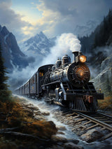 Ginfonr DIY 5D Diamond Art Kits for Adults, Train Diamond Painting for Adults, Diamond Art Landscape Full Drill, Diamond Art Kits Embroidery Rhinestone Craft for Home Wall Decor 12 * 16 Inch Ginfonr