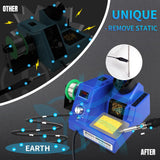TOAUTO DS90 Soldering Station-°F & °C Dual Digital Display Soldering Iron Station Kit,90W Soldering Iron,302℉- 842℉ Temperature, Anti-Static & Grounding Wire, Auto Standby & Sleep,5 Solder Tips, Blue TOAUTO