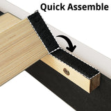 LIKIMIO Twin Bed Frame with Headboard, Velvet Upholstered Platform Bed with LED Light, Solid Wood Slats Support, No Box Spring Needed, Cream LIKIMIO