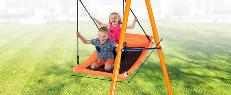 Swing Sets for Backyard, 6 in 1 Swing Set Outdoor for Kids 3-12, 700 lbs Heavy Duty Metal Toddler Playset Swingset for Playground with 3 Adjustable Swings, Basketball Hoop, Climbing Ladder and Nets Soldow
