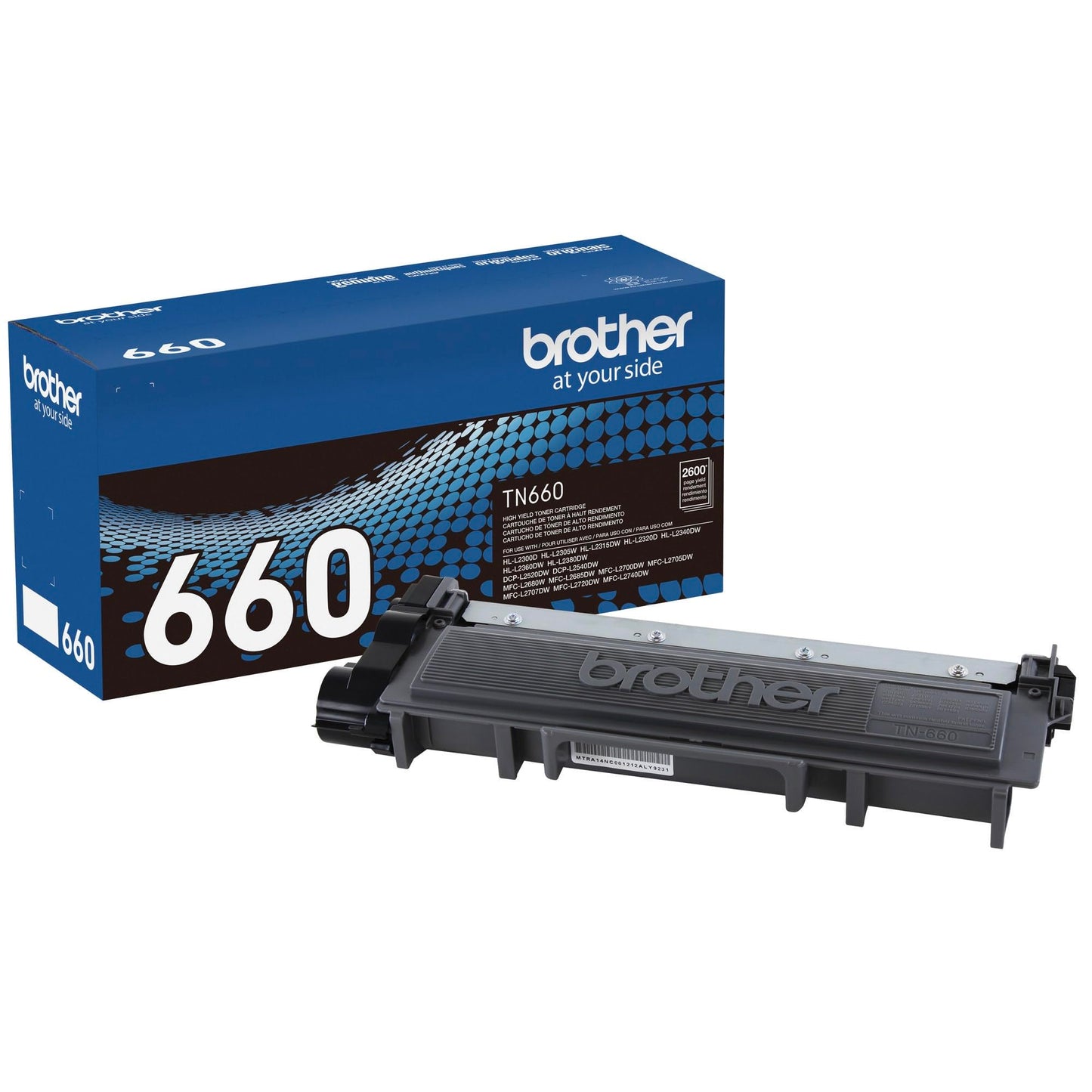 Brother Genuine High Yield Toner Cartridge, TN660, Replacement Black Toner, Page Yield Up to 2,600 Pages, Amazon Dash Replenishment Cartridge, Black, 1 pack