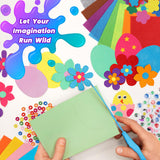 DOITEM Pipe Cleaners Craft Supplies, 1500+Pcs Arts and Crafts Supplies Including Pipe Cleaner Wiggle Googly Eyes Pom Poms Feathers Sticks Sequins Foam Flowers Papers Felt Stickers DOITEM