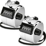 Decymis 2 Pack Clicker Counter, Metal Hand Tally Counter Clicker, 4 Digit Mechanical Palm Click Counter for Counting Numbers, Coaching, Sports Events Decymis